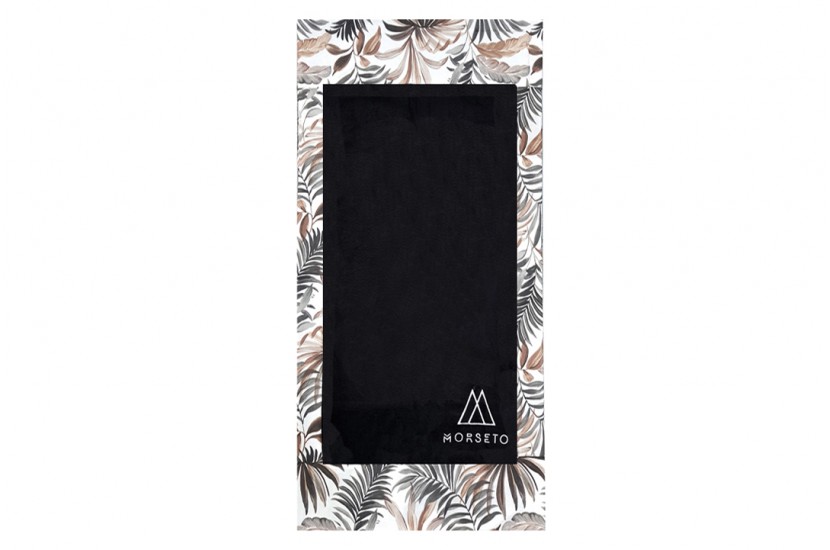 Πετσέτα Θαλάσσης MORSETO Luxury Black Leaves 145 x 80cm